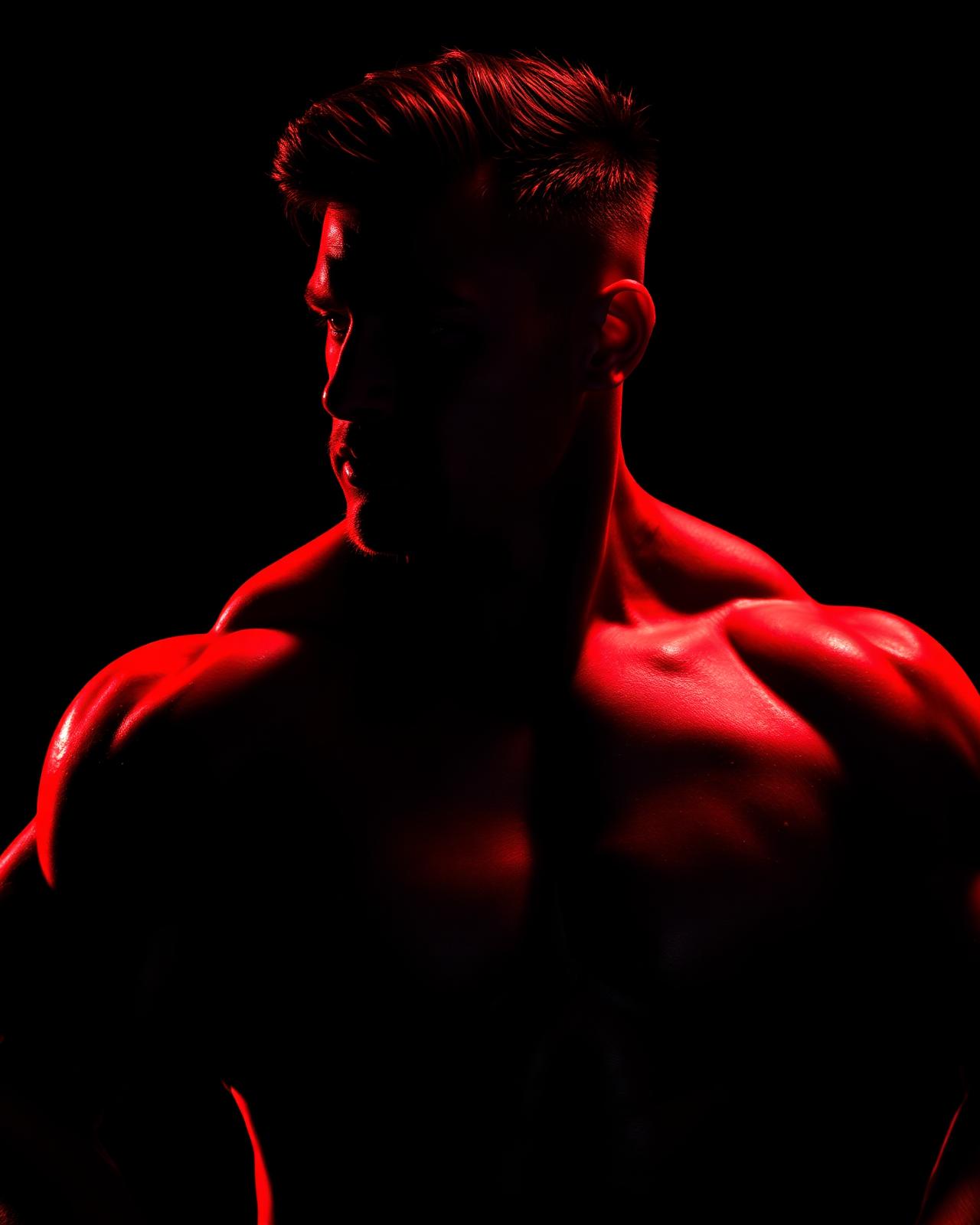 DLIMITLESS athlete in dramatic red lighting